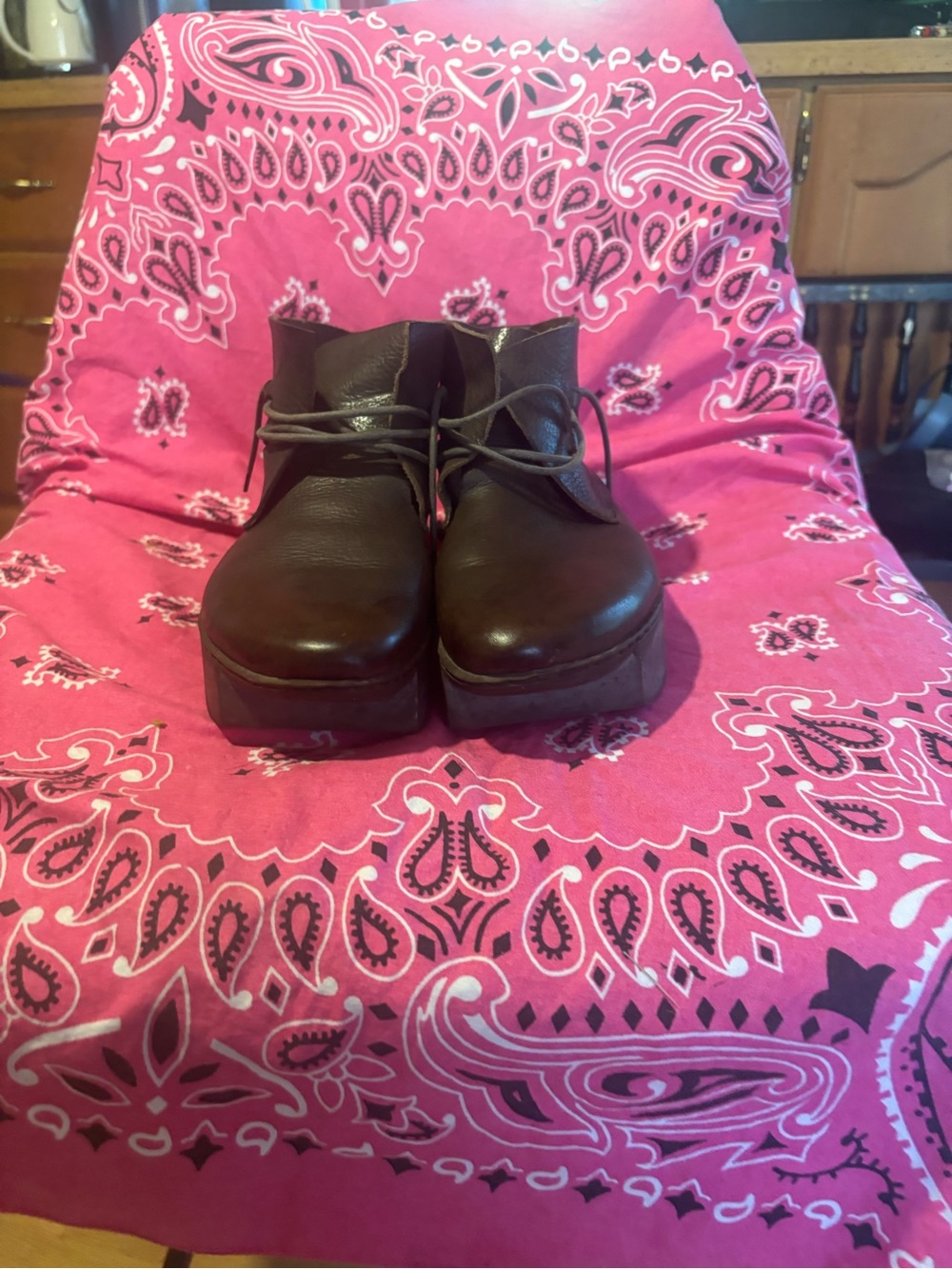 Trippen platform Brown Leather Ankle Boots size 38/7.5